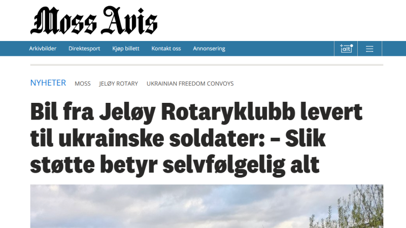 Jeløy II levert til ukrainske soldater via Ukranian Freedom Convoys-initativet