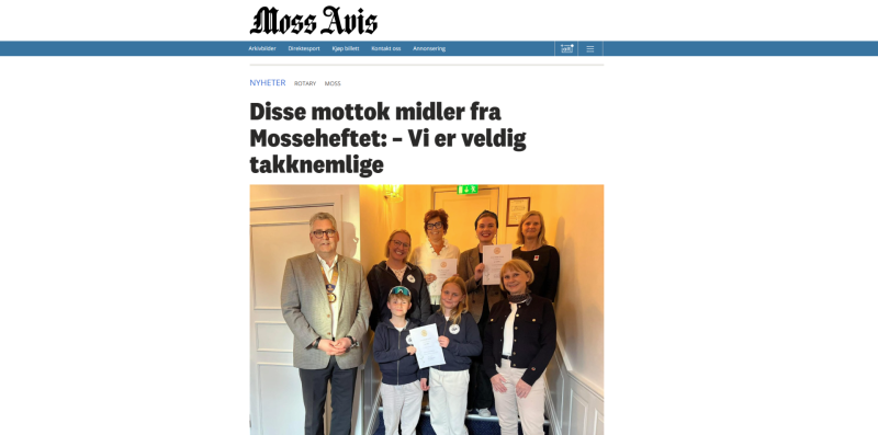 Artikkel om Mosseheftet i Moss Avis